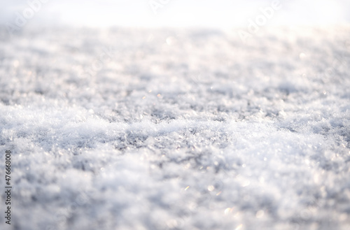 Fresh white natural first snow textured background.