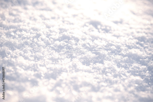 Fresh white natural first snow textured background.