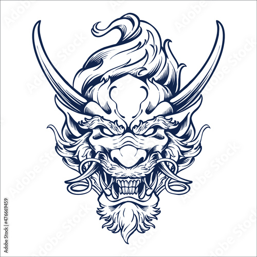 the dragon head line art