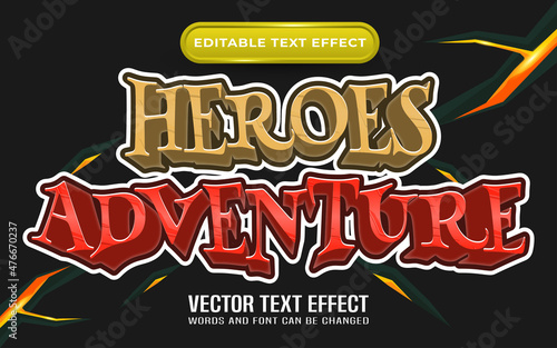 Heroes adventure editable text effect