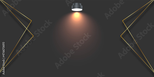 Brick wall background with lamp illustration template design