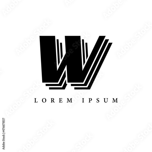 simple alphabet logo black and white concept with layer combination