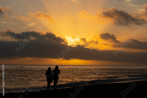 sunset on the beach