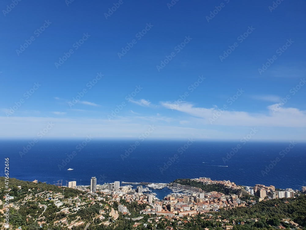 Beautiful view over Monaco and the Mediterranean sea