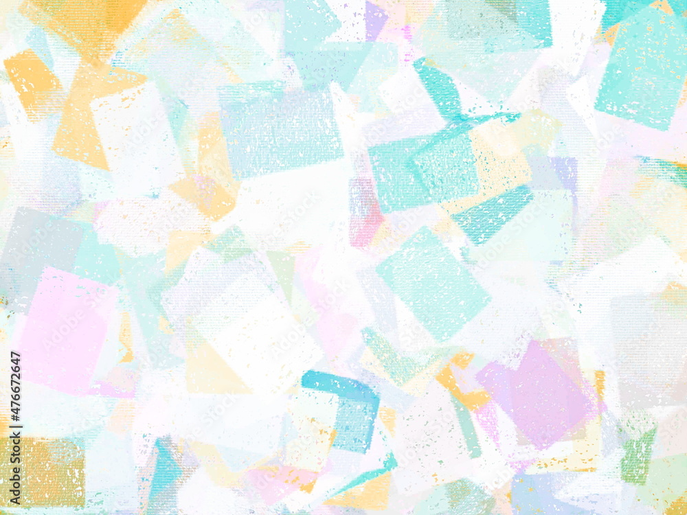 Colorful background composed of rectangles. Pastel painting style.