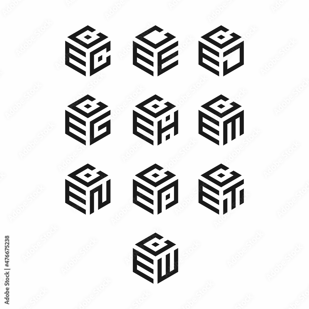 Hexagon Initials Monogram E logo design Hexagon Initials Monogram E logo design