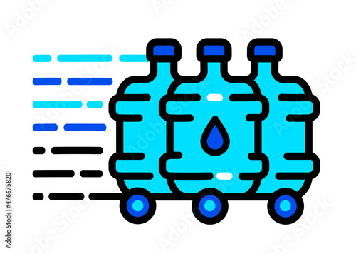 plastic water drop delivery color icon