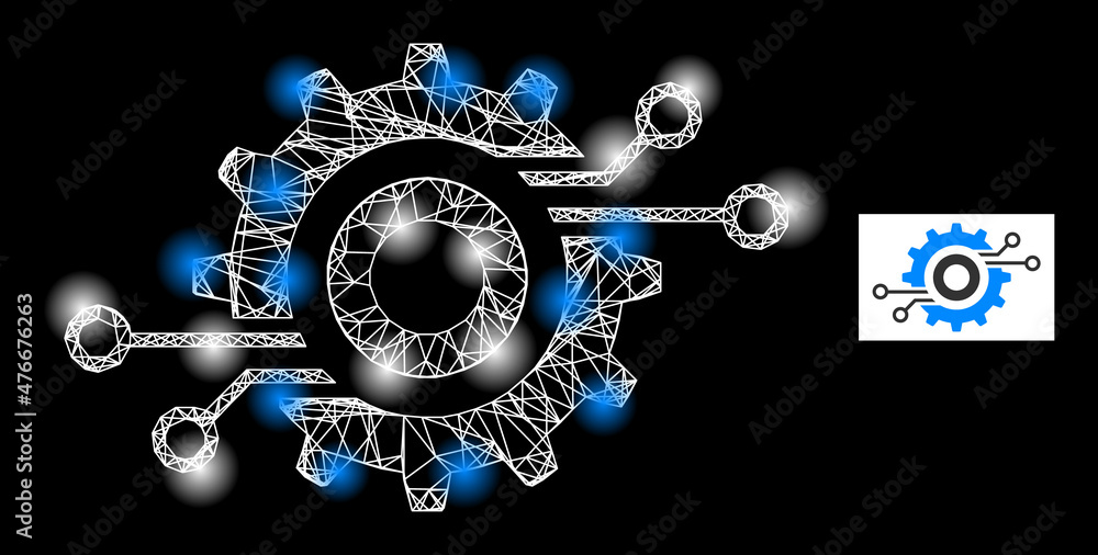 Constellation net mesh nanobot circuit wheel icon with magic light spots. Illuminated constellation generated using nanobot circuit wheel vector icon and crossing lines. Constellation net mesh nanobot circuit wheel icon with magic light spots. Illuminated constellation generated using nanobot circuit wheel vector icon and crossing lines.