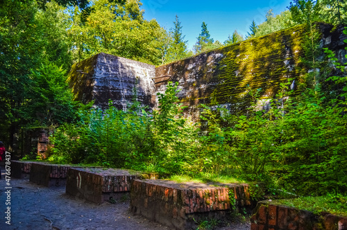 Fototapeta Naklejka Na Ścianę i Meble -  GIERLOZ, POLAND, 28 AUGUST 2018: The Wolf's Lair, the bunker where Hitler was hidden in northern Poland