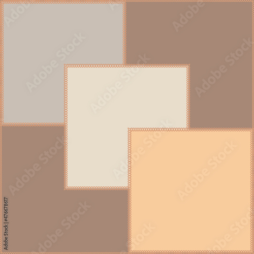 Seamless pattern on a square background - patchwork quilt. Design element.