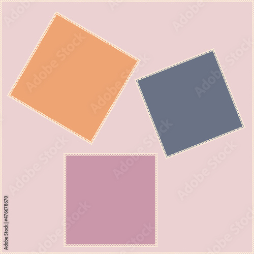 Seamless pattern on a square background - patchwork quilt. Design element.