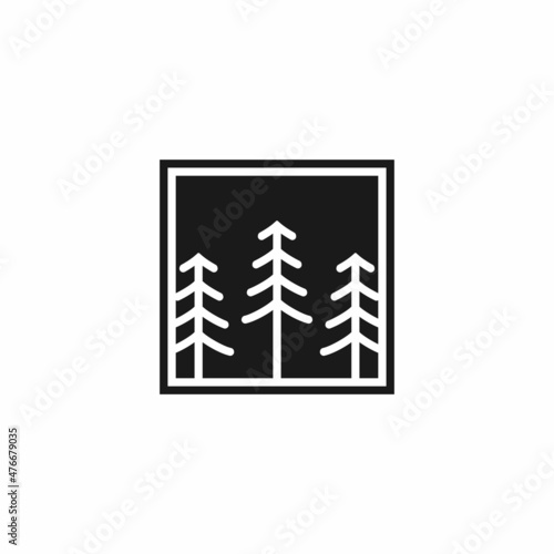 Pines Evergreen Tree Camp Adventure Vintage Hipster Logo