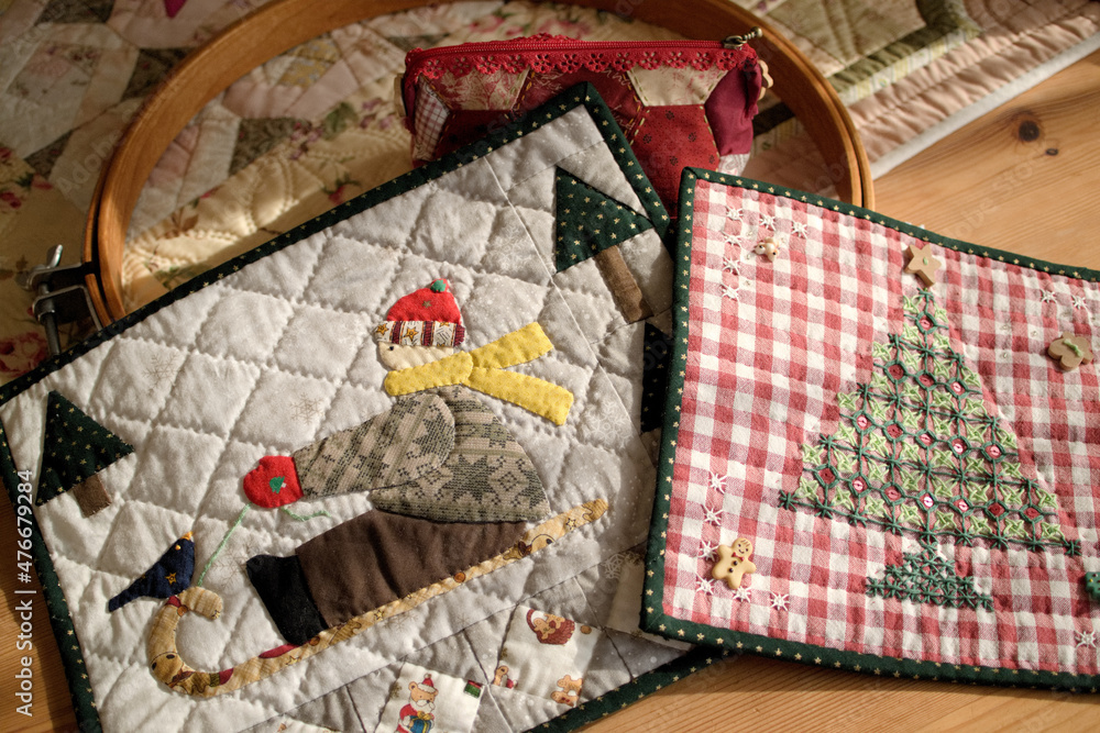 Christmas quilt and embroidery