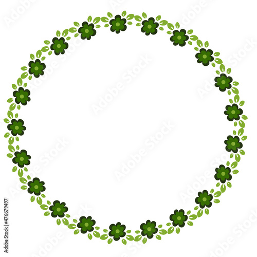 tile or handkerchief, frame of flowers, square. Design element of books, notebooks, postcards, interior items. Plants