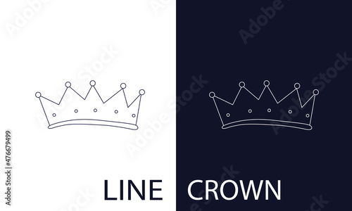 The rulers crown is in the lines. A symbol of power. Icon for dark and light backgrounds. Vector illustration.