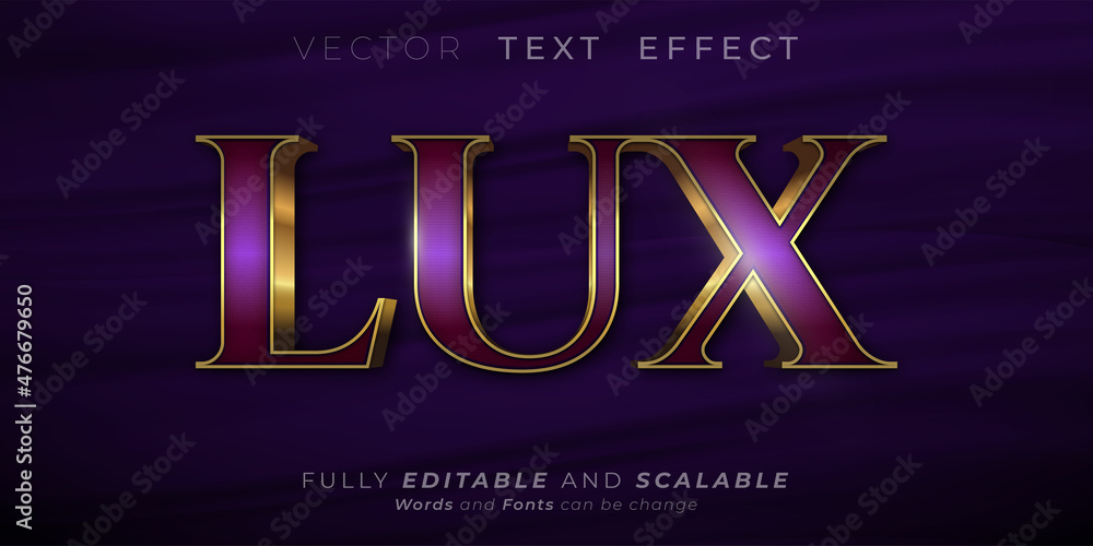 Lux Text effect, Editable three dimension text style