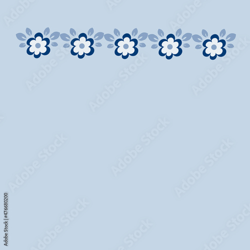 tile or handkerchief, frame of flowers, square. Design element of books, notebooks, postcards, interior items. Plants