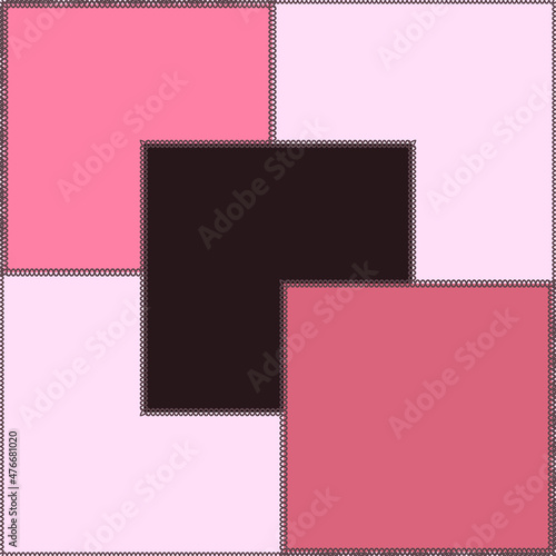 Seamless pattern on a square background - patchwork quilt. Design element.