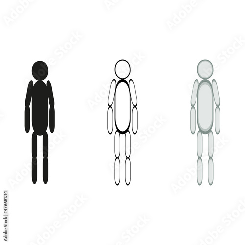 A vector illustration of three figures isolated on transparent background. Designed for web concepts, templates, prints