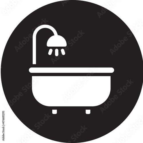 bathtub glyph icon