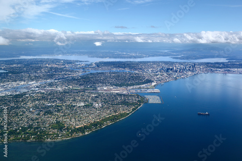 Panoramic View of a Seattle from the air. © diak