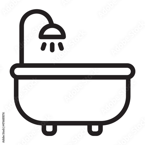 bathtub line icon