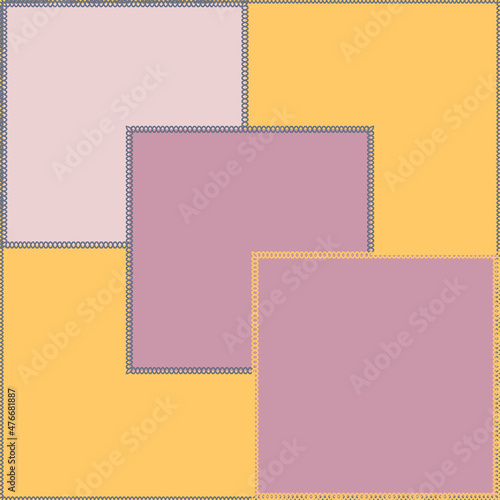 Seamless pattern on a square background - patchwork quilt. Design element.
