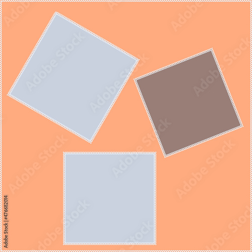 Seamless pattern on a square background - patchwork quilt. Design element.