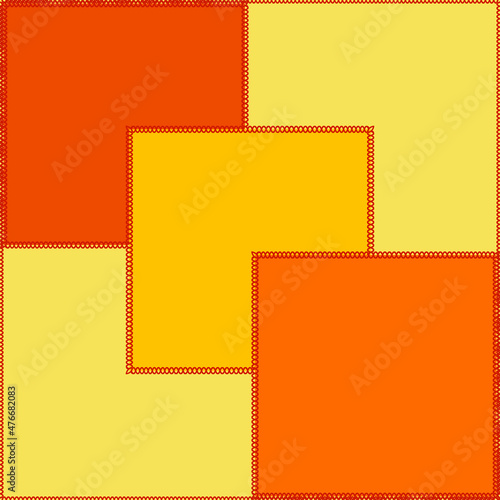 Seamless pattern on a square background - patchwork quilt. Design element.