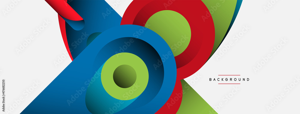 Abstract background. Minimal geometric circles and round style shapes with deep shadow effects. Trendy technology business template for wallpaper banner or background Abstract background. Minimal geometric circles and round style shapes with deep shadow effects. Trendy technology business template for wallpaper banner or background