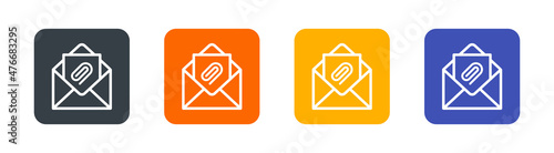 Email with attached file vector illustration. photo