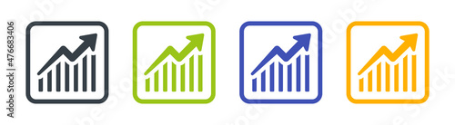 Data chart icon set. Financial graph symbol