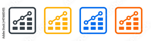 Data analysis icon set. Data graphic icon vector illustration
