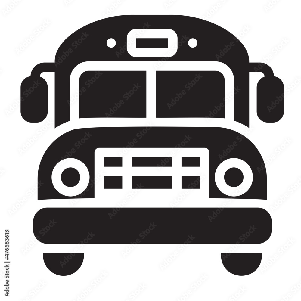 school bus glyph icon school bus glyph icon