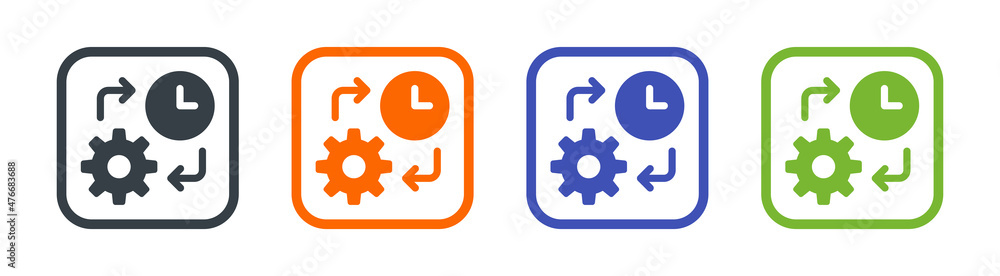 Time management icon. Efficiency vector icon symbol. Time management icon. Efficiency vector icon symbol.