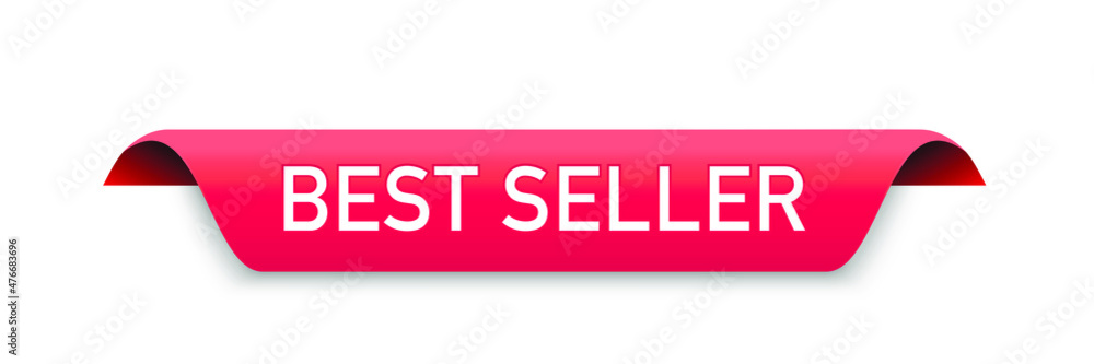Red vector illustration banner best seller Red vector illustration banner best seller