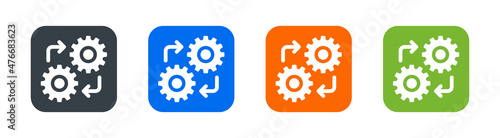 Setting gears icon. Sync settings icon vector illustration.