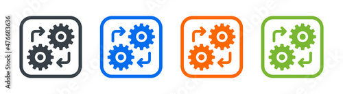Setting gear icon. Cogwheel group symbol vector illustration.