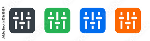 Sliders bar panel set. Setting icon. Adjustment icon sign.
