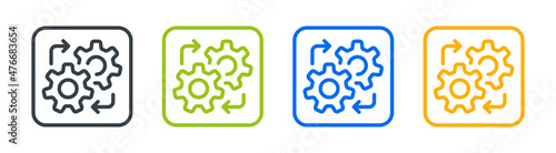 Setting gears icon set. Gear mechanism icon vector illustration
