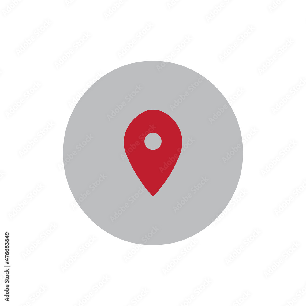 Geolocation sign. Red icon in lilac circle. Pin point. Flat logo. App button. Geo tag. Vector illustration. Stock image. Geolocation sign. Red icon in lilac circle. Pin point. Flat logo. App button. Geo tag. Vector illustration. Stock image.