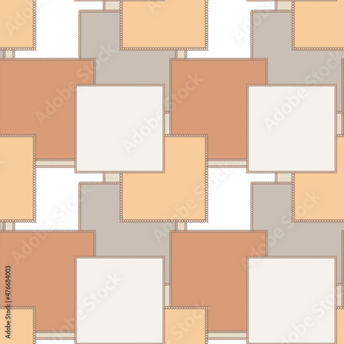 Seamless pattern on a square background - patchwork quilt. Design element.