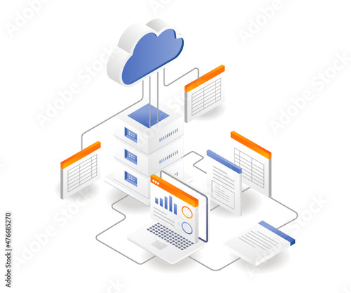 Cloud server analysis process document database network