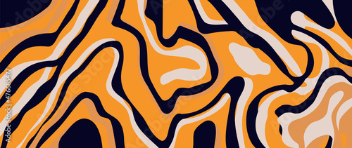 Panel kuchenny z motywem Watercolor art background vector. Wallpaper design with paint brush and gold line art. Earth tone blue, pink, ivory, beige watercolor Illustration for prints, wall art, cover and invitation cards.