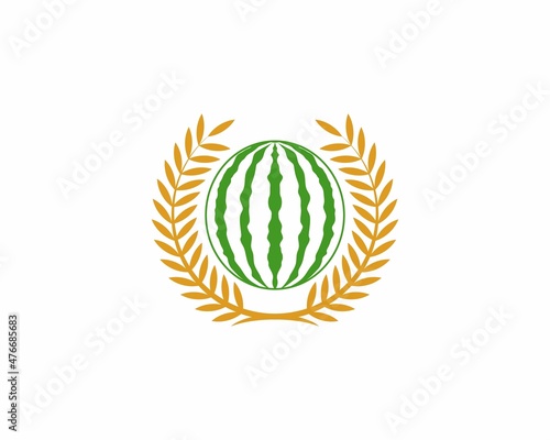 Watermelon in the circle wheat logo