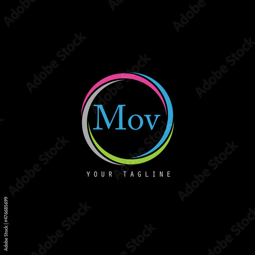 MOV circle illustration logo design