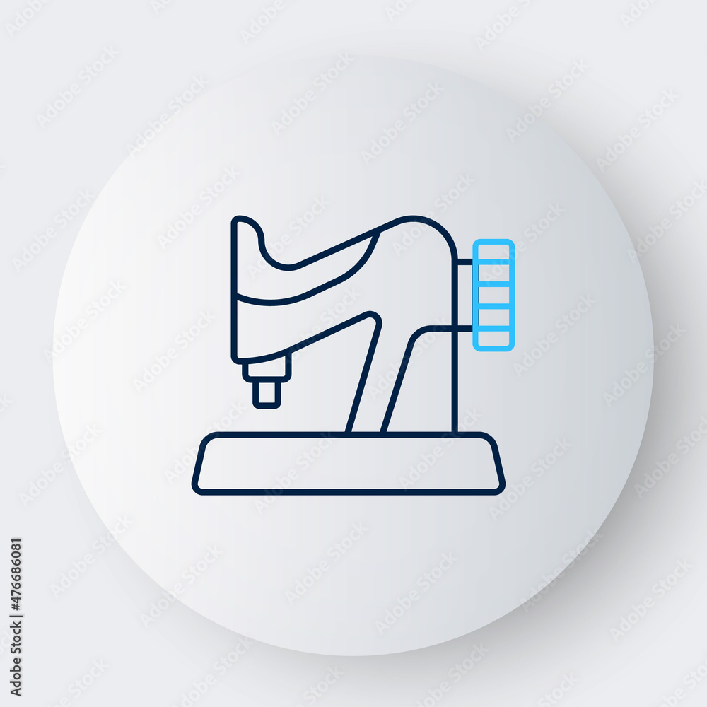 Line Sewing machine icon isolated on white background. Colorful outline concept. Vector Line Sewing machine icon isolated on white background. Colorful outline concept. Vector