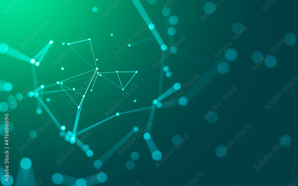 Abstract background. Molecules technology with polygonal shapes, connecting dots and lines. Connection structure. Big data visualization. Abstract background. Molecules technology with polygonal shapes, connecting dots and lines. Connection structure. Big data visualization.