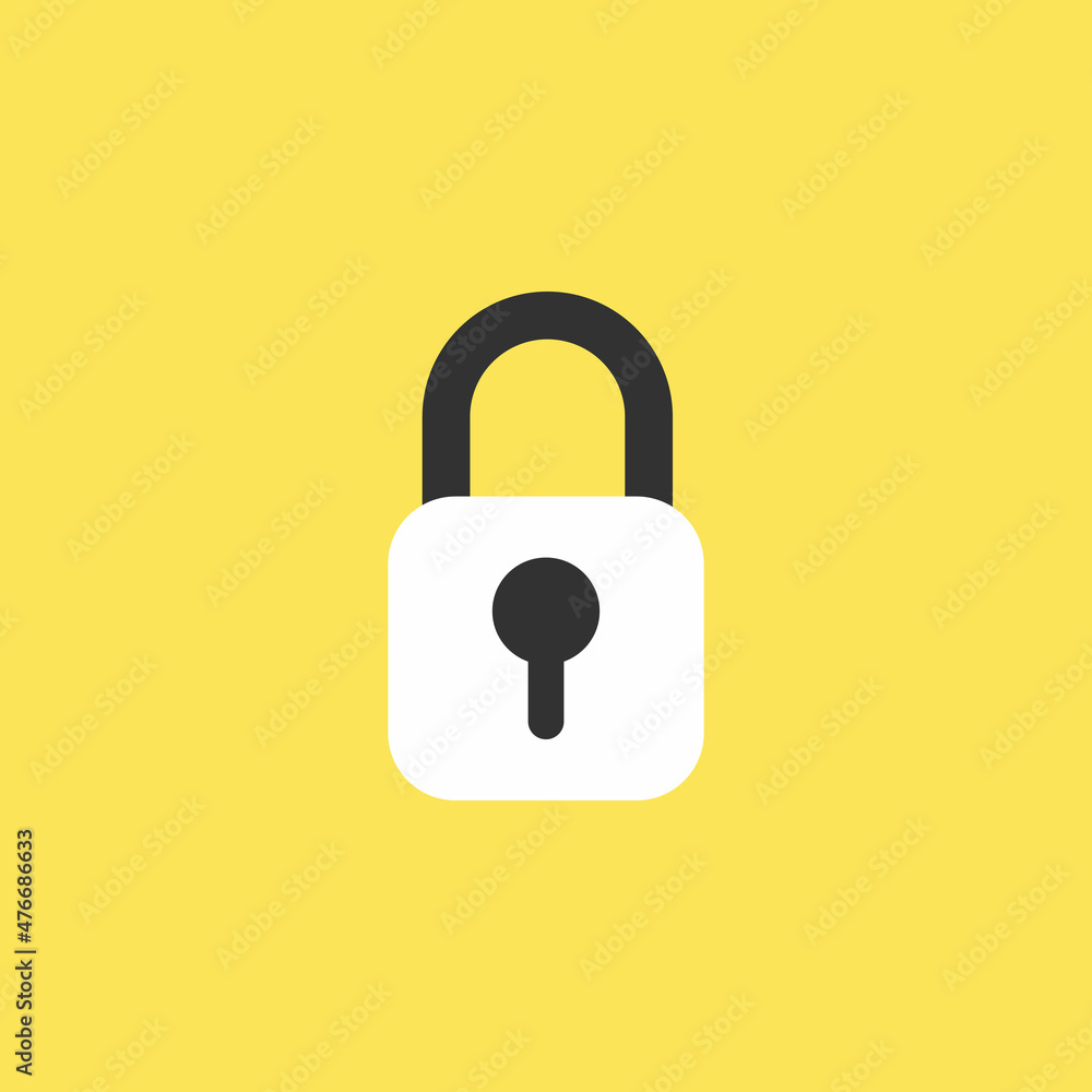 Modern lock or padlock flat icon in trendy flat style isolated on background. suitable for icon logo, app, UI. Modern lock or padlock flat icon in trendy flat style isolated on background. suitable for icon logo, app, UI.
