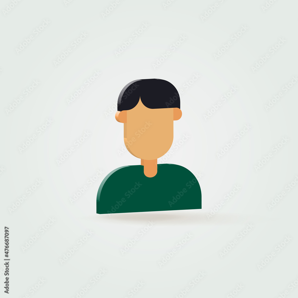 man profile icon 3d design. suitable for web, app, UI, etc. man profile icon 3d design. suitable for web, app, UI, etc.